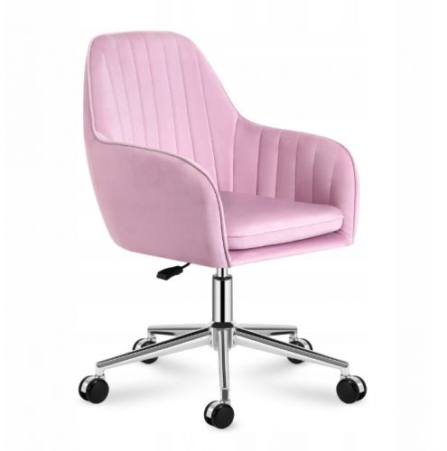 Fotel biurowy obrotowy MarkAdler 5.2 różowy miękki welur