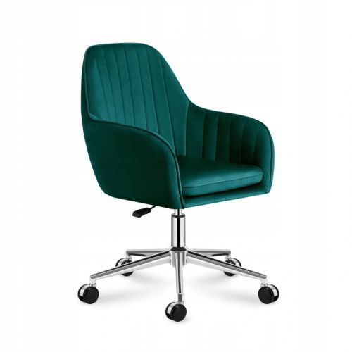 Fotel biurowy obrotowy MarkAdler 5.2 zielony miękki welur